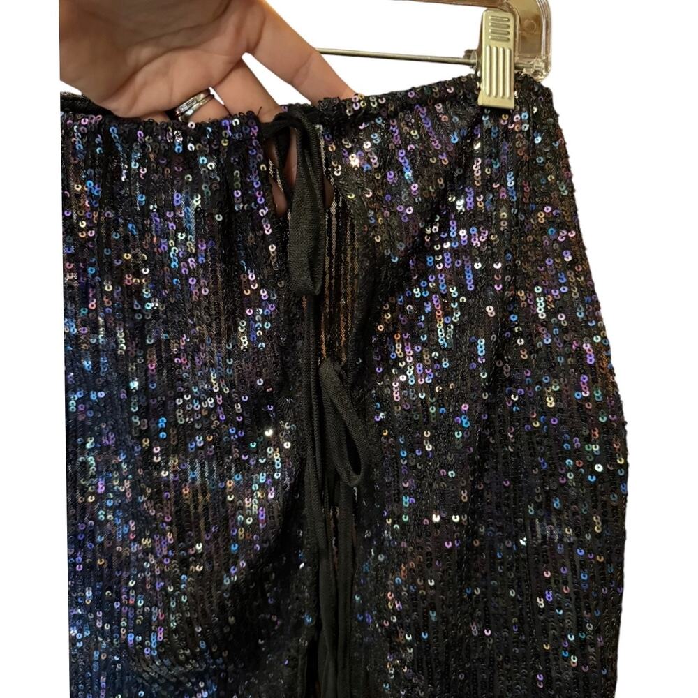 FREE PEOPLE Gold Rush Half-Slip Mini Skirt Lace Hem Embellished Sequin Small NWT - Picture 4 of 9